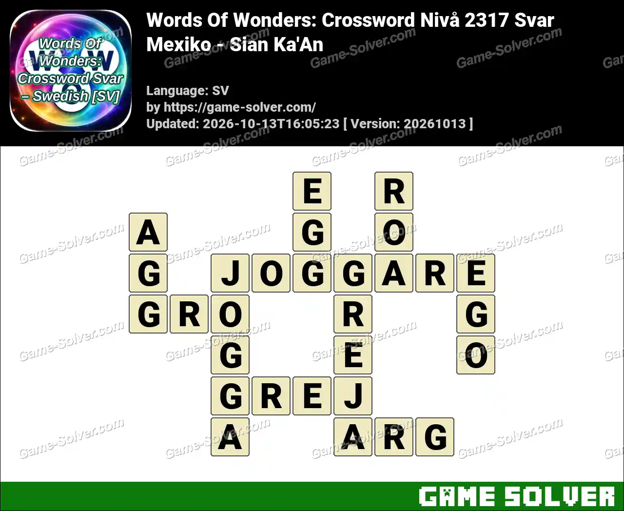 Words Of Wonders: Crossword Nivå 2317 Svar – Mexiko – Sian Ka’An